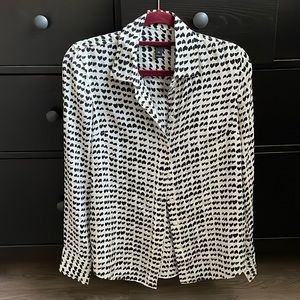J.Crew tossed hearts silk blouse size 00